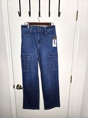 sofia by sofia vergara Dark Blue High-Rise Cargo Jeans